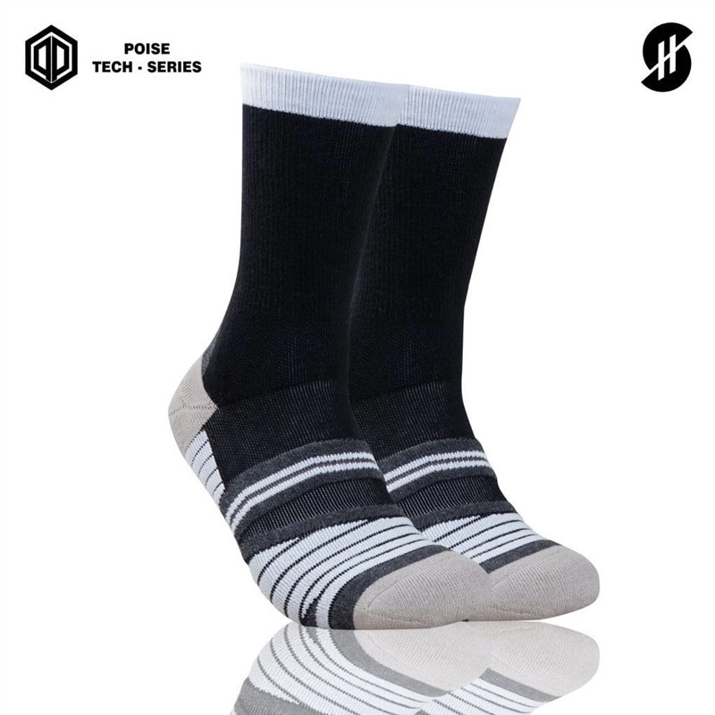 KAOS KAKI BASKET STAY HOOPS Mork Black Poise Tech Series Socks