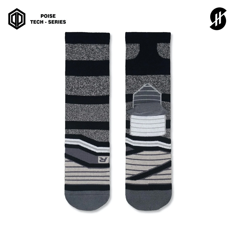 KAOS KAKI BASKET STAY HOOPS Kenio Black Poise Tech-Series Socks