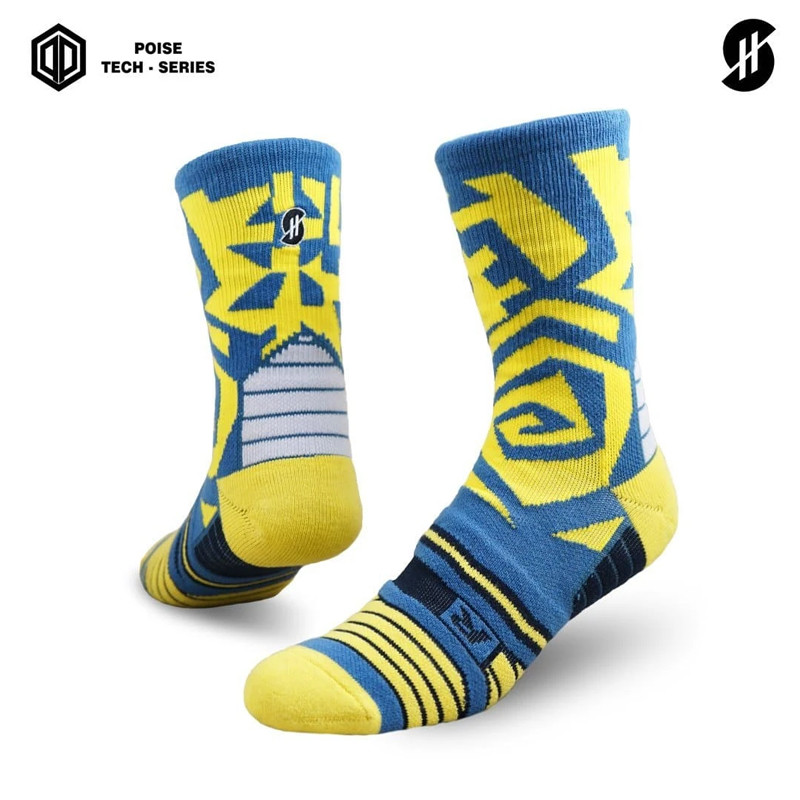 KAOS KAKI BASKET STAY HOOPS Vitate Yellow Poise Tech-Series Socks