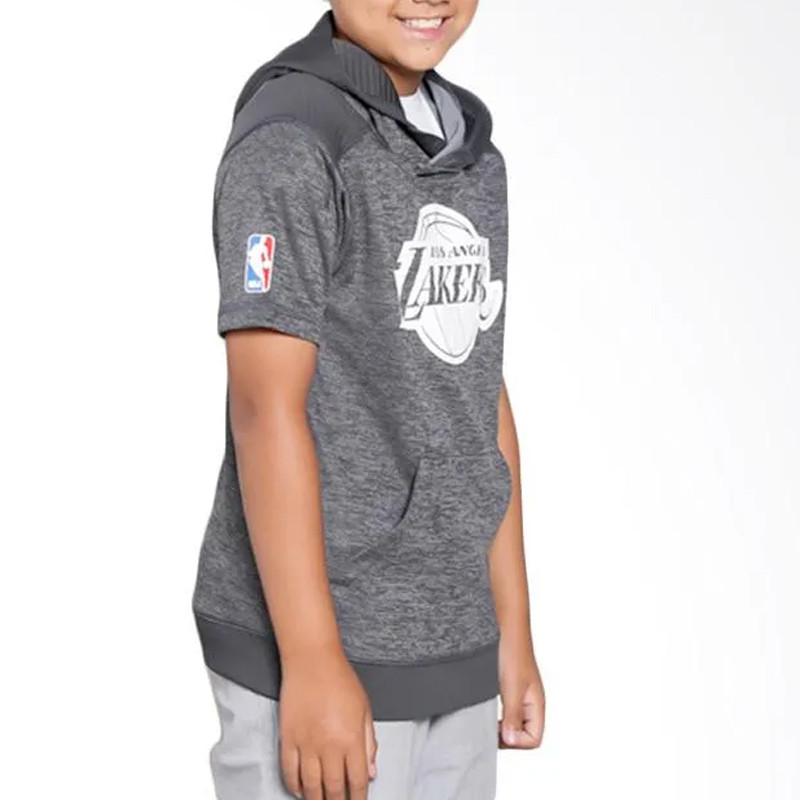 BAJU BASKET ADIDAS Los Angeles Lakers Pregame Short Sleeves Hoodie Kids