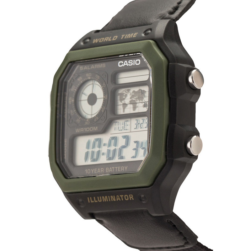 JAM TANGAN  CASIO Water Resistant 100M Nylon Band Digital Watches