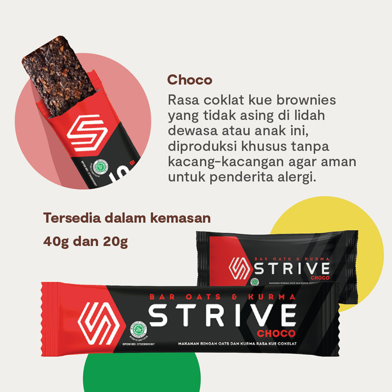 SUPLEMEN LARI STRIVE Energy Bar BITE SIZE CHOCO