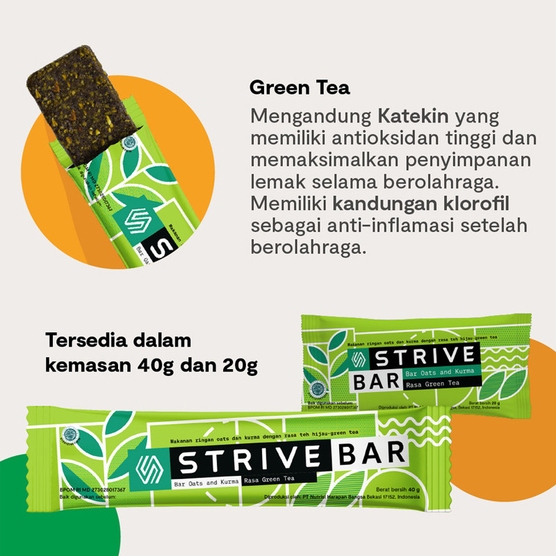 SUPLEMEN LARI STRIVE Energy Bar Bite Size Green Tea