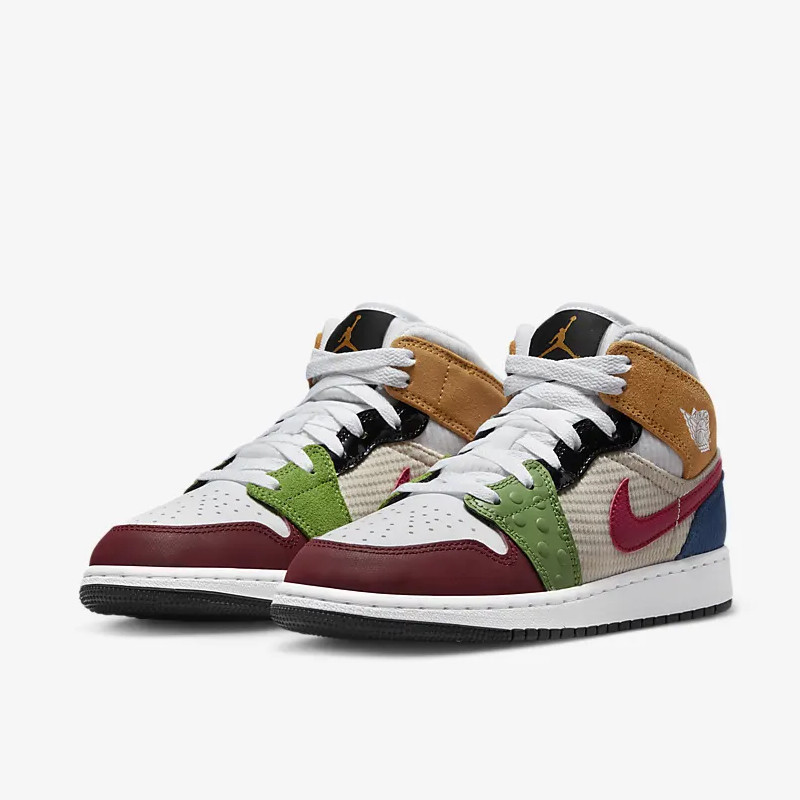 SEPATU SNEAKERS AIR JORDAN AJ 1 Mid SE GS Patchwork