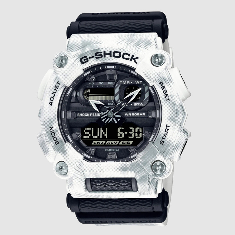 JAM TANGAN CASIO G-Shock Grunge Snow Camouflage Resin Band