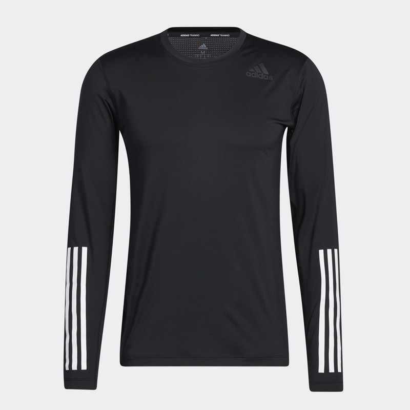 BAJU TRAINING ADIDAS Techfit 3-Stripes Fitted Long Sleeve Top