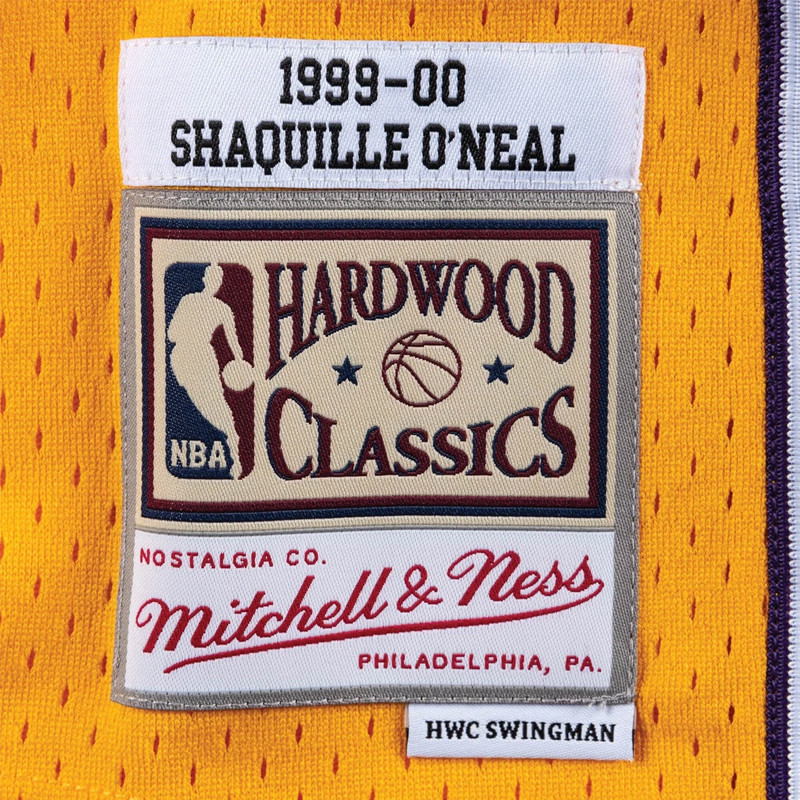 BAJU BASKET MITCHELL N NESS Los Angeles Lakers Shaquille O'Neal Hardwood Classics Jersey